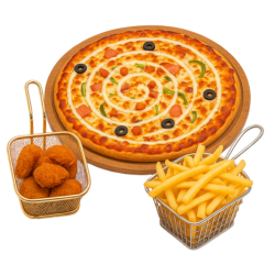 1 XL Special Pizza (Except Beef Patty), Nuggets, Fries, 1.5 Ltr Drink